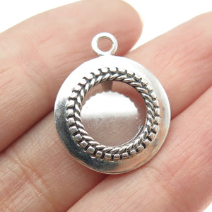 925 Sterling Silver Vintage Picture Frame Round Pendant