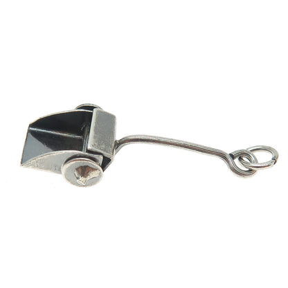 925 Sterling Silver Antique Mexico Dust Scoop Oxidized Minimalist Pendant