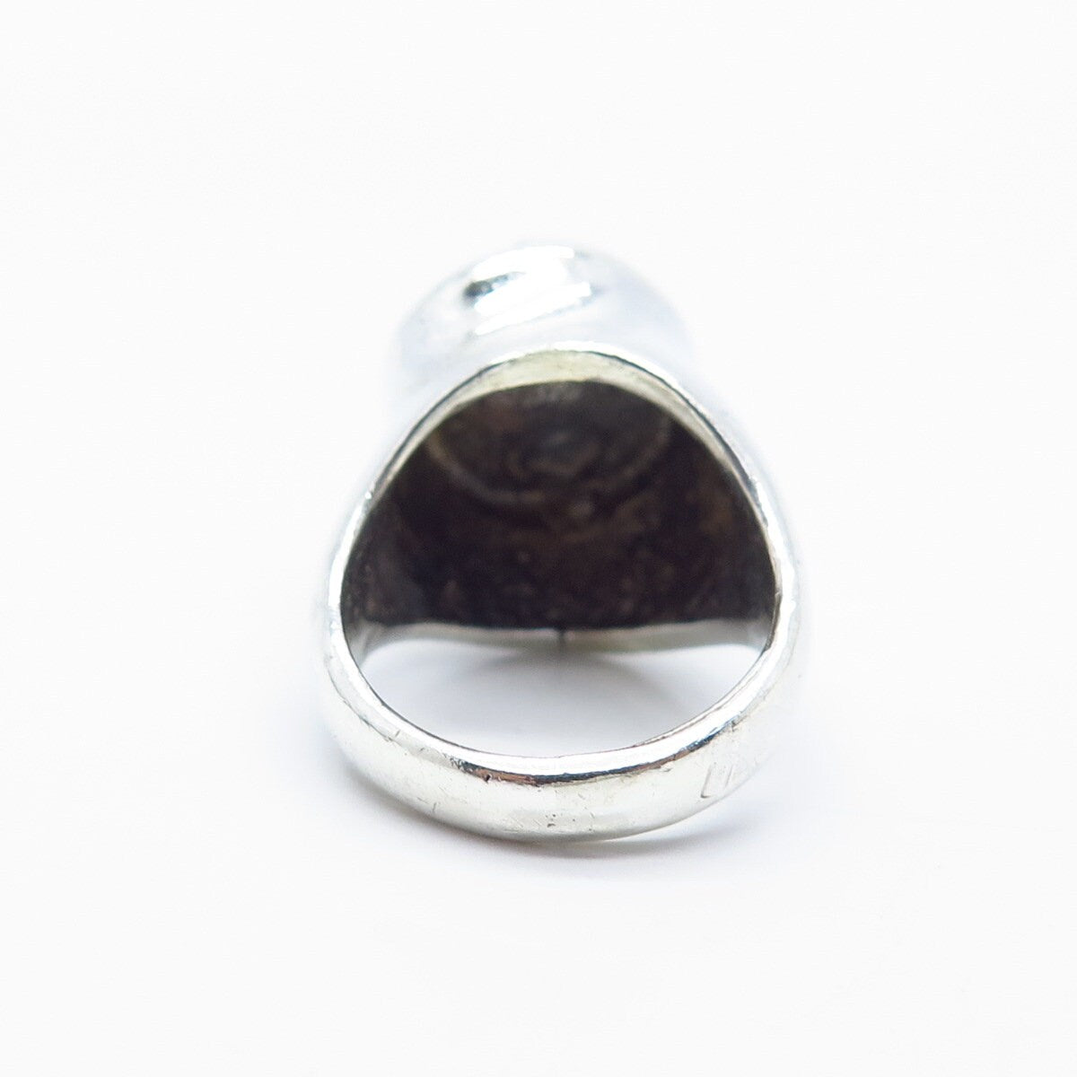 925 Sterling Silver Vintage Wrinkled Oval Ring Size 5.75