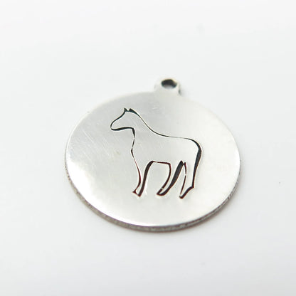 925 Sterling Silver USA Two In Town Horse Charm Pendant