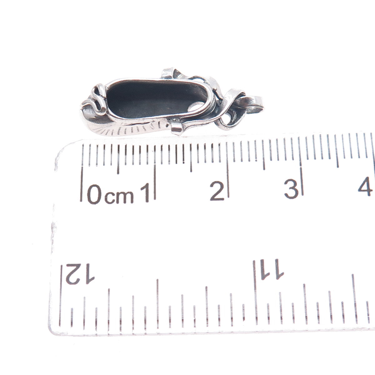 925 Sterling Silver Vintage Ballerina Shoe Mini 3D Charm Pendant