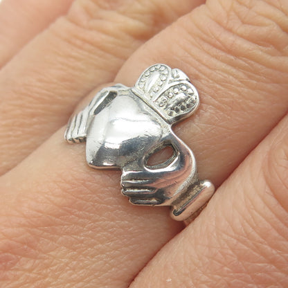 925 Sterling Silver Vintage 1976 OC Ireland Claddgh Ring Size 7.5
