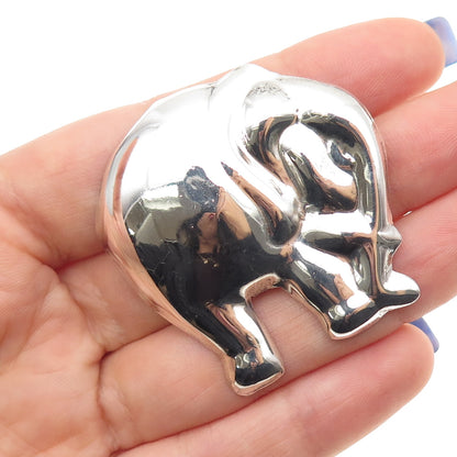 Melicio Rodriguez Sterling Silver Vintage Mexico Elephant Oxidized Pin Brooch