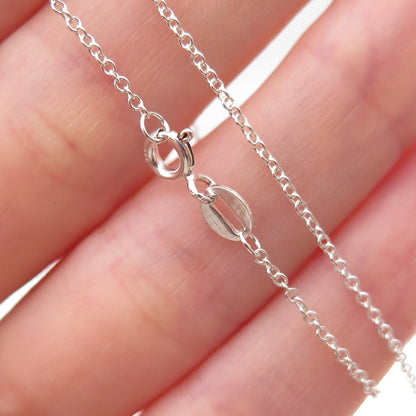 925 Sterling Silver Italy Cable Chain Necklace 18"
