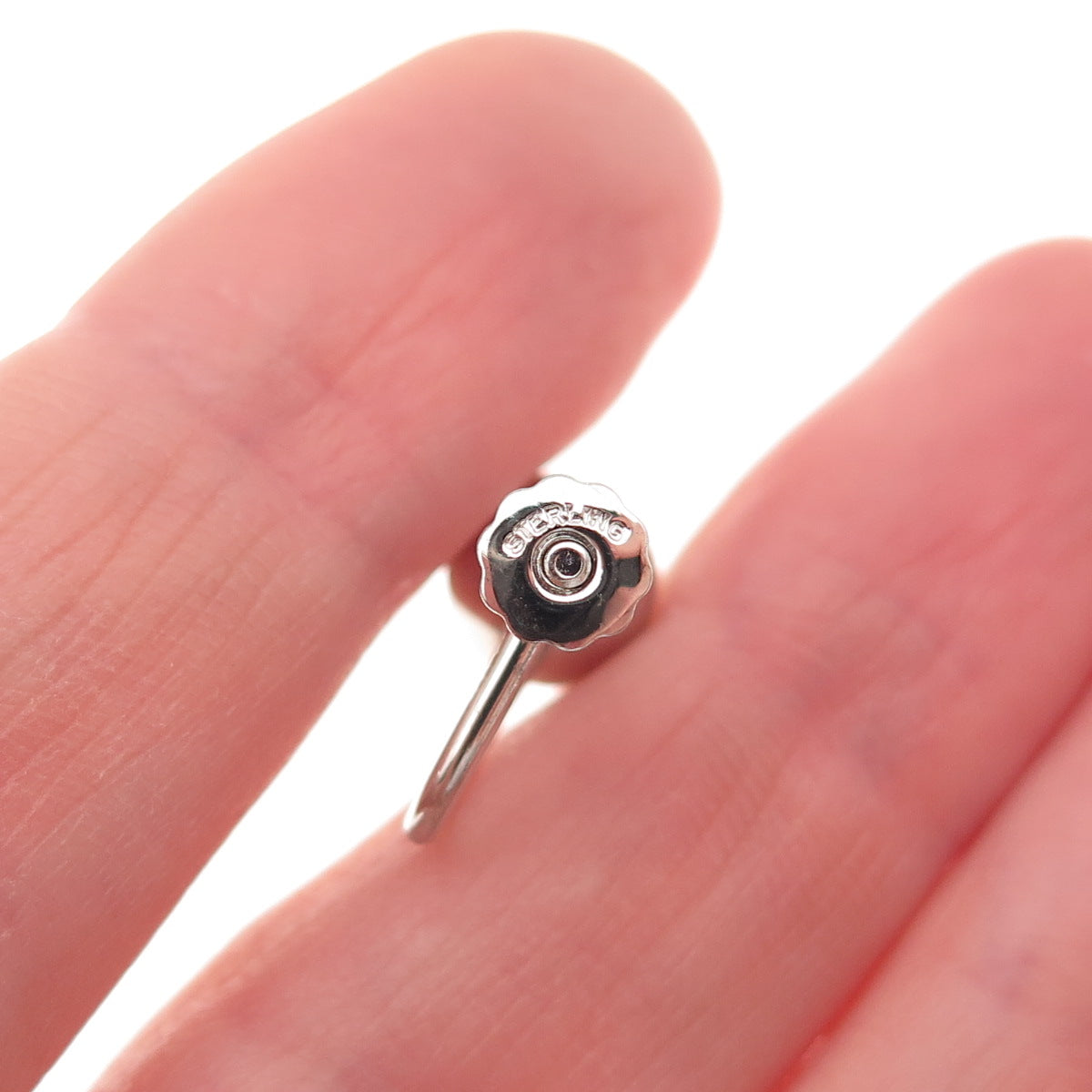 925 Sterling Silver Vintage Ball Bead Screw Back Earrings