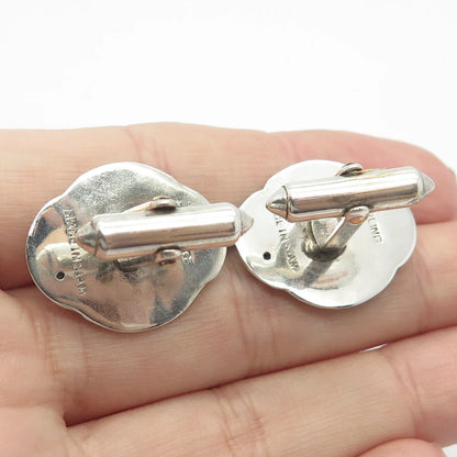 925 Sterling Silver Vintage Siam Niello Hindu Goddess Cufflinks