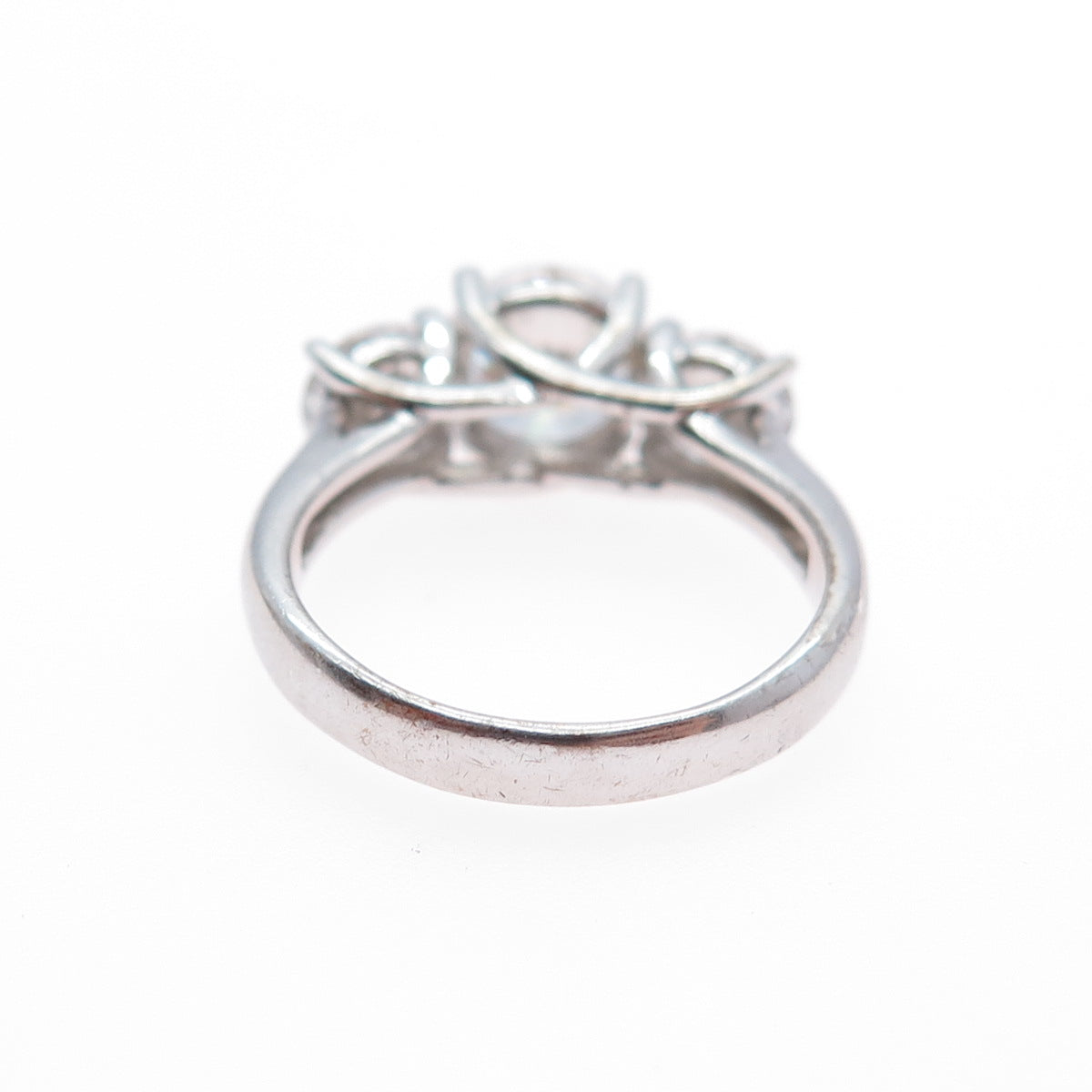 925 Sterling Silver Round-Cut C Z Engagement Ring Size 5.25