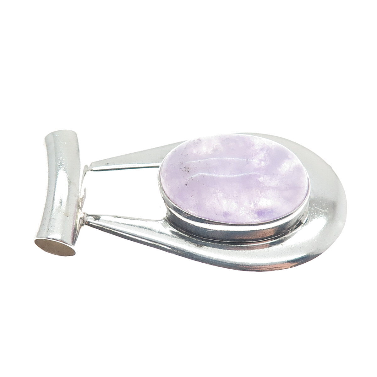 DOMINIQUE DINOUART Sterling Silver Vintage Mexico Real Amethyst Slide Pendant