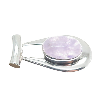 DOMINIQUE DINOUART Sterling Silver Vintage Mexico Real Amethyst Slide Pendant
