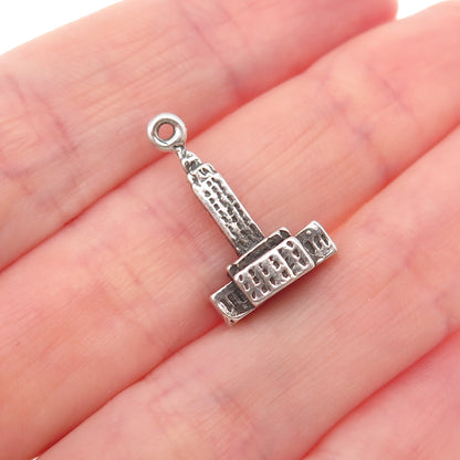 925 Sterling Silver Vintage Ottawa Parliament Building 3D Mini Charm Pendant