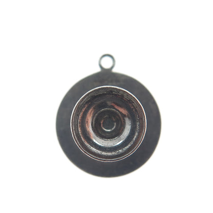 925 Sterling Silver Antique Art Deco Table Minimalist 3D Charm Pendant