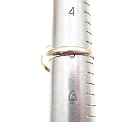 LUCAS LAMETH 925 Sterling Silver Gold Plated Vintage Real Pearl Ring Size 5