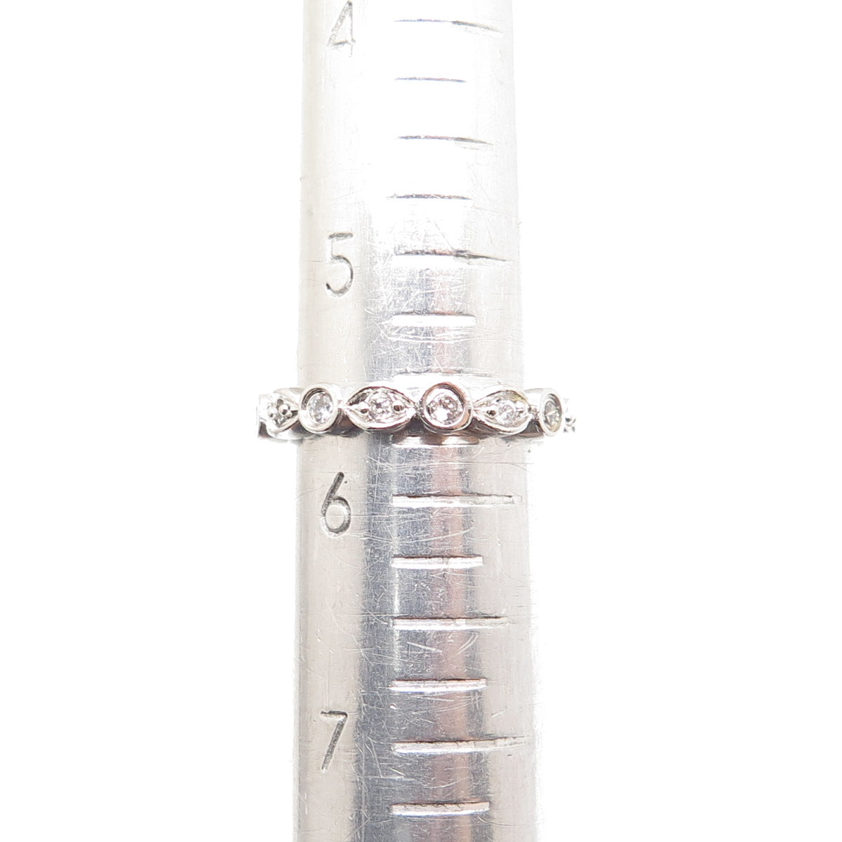 925 Sterling Silver Round-Cut C Z Eternity Band Ring Size 5.75