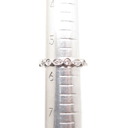 925 Sterling Silver Round-Cut C Z Eternity Band Ring Size 5.75