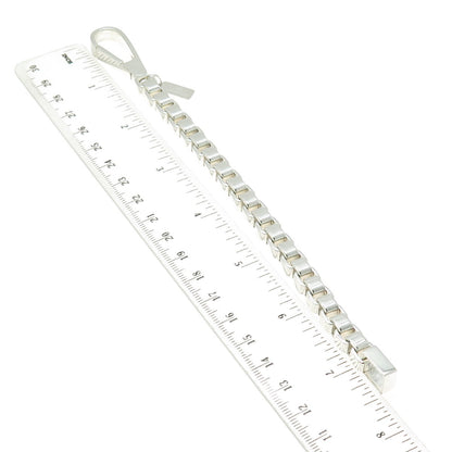 COACH 925 Sterling Silver Vintage Solid 52.0g Box Link Bracelet 6"