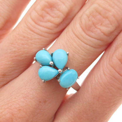 925 Sterling Silver Real Sleeping Beauty Turquoise Ring Size 8