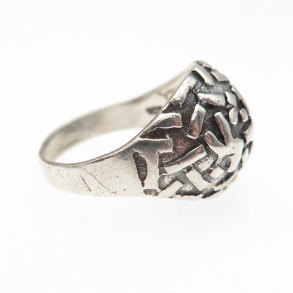 925 Sterling Silver Vintage Modernist Oxidized Dome Ring Size 6.25