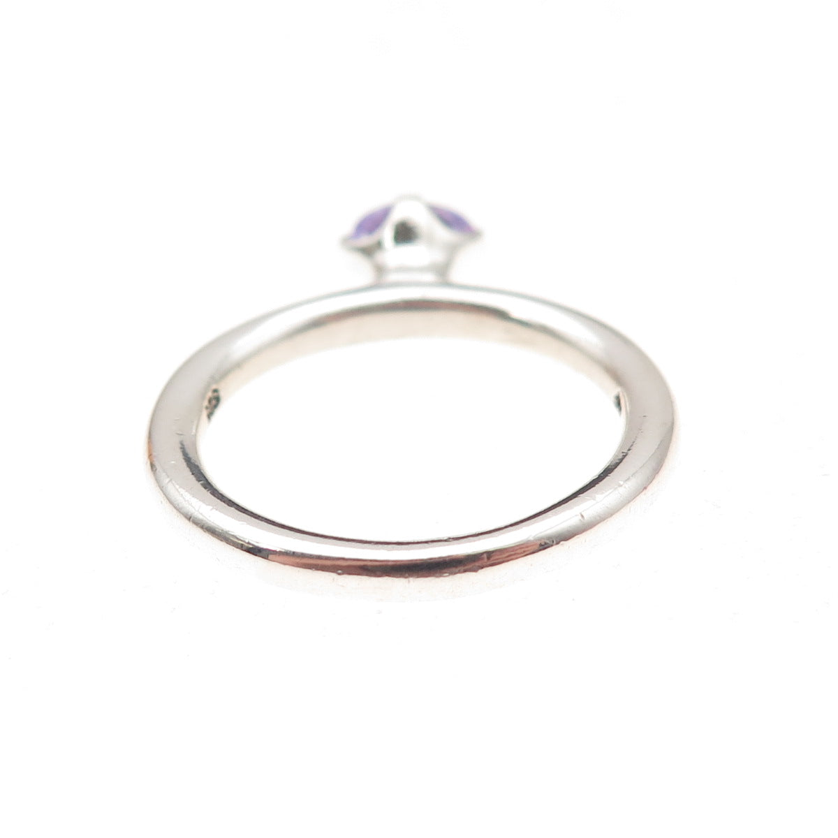 Pandora 925 Sterling Silver Oval-Cut Lavender C Z Ring Size 9