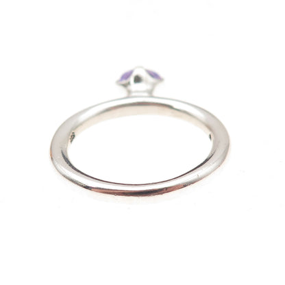 Pandora 925 Sterling Silver Oval-Cut Lavender C Z Ring Size 9