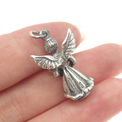 CREED 925 Sterling Silver Antique Art Deco "April' Angel Charm Pendant