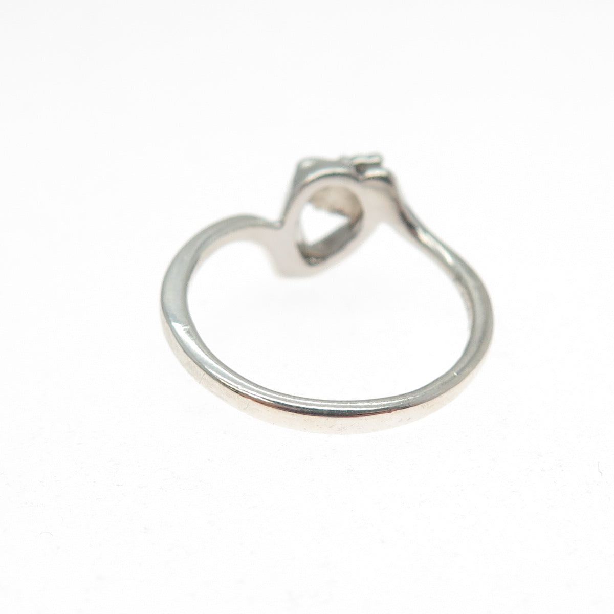 KATHY K. BERNU 925 Sterling Silver Vintage Modernist Heart Ring Size 7.5