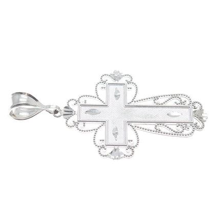 925 Sterling Silver Diamond-Cut Cross Pendant
