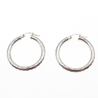 925 Sterling Silver Marquise-Cut Hoop Earrings