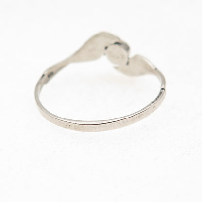 925 Sterling Silver Vintage Real Lapis Two Birds Oxidized Ring Size 9.25