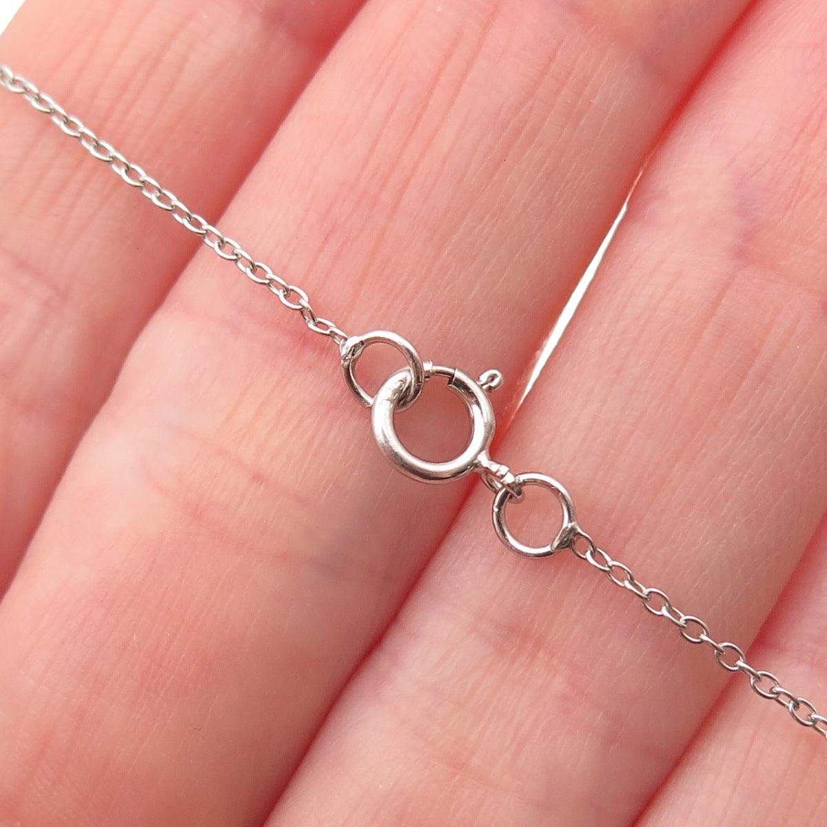 925 Sterling Silver Real Diamond & Red Garnet Butterfly Cable Chain Necklace 18"