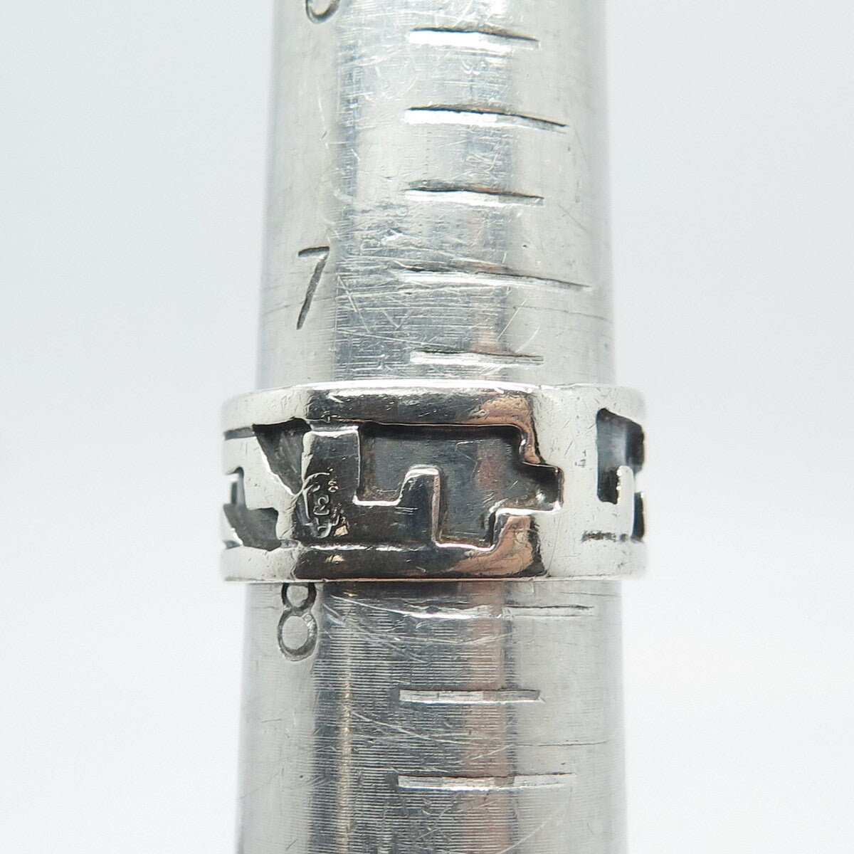 925 Sterling Silver Vintage Mexico Maze Band Ring Size 7.75