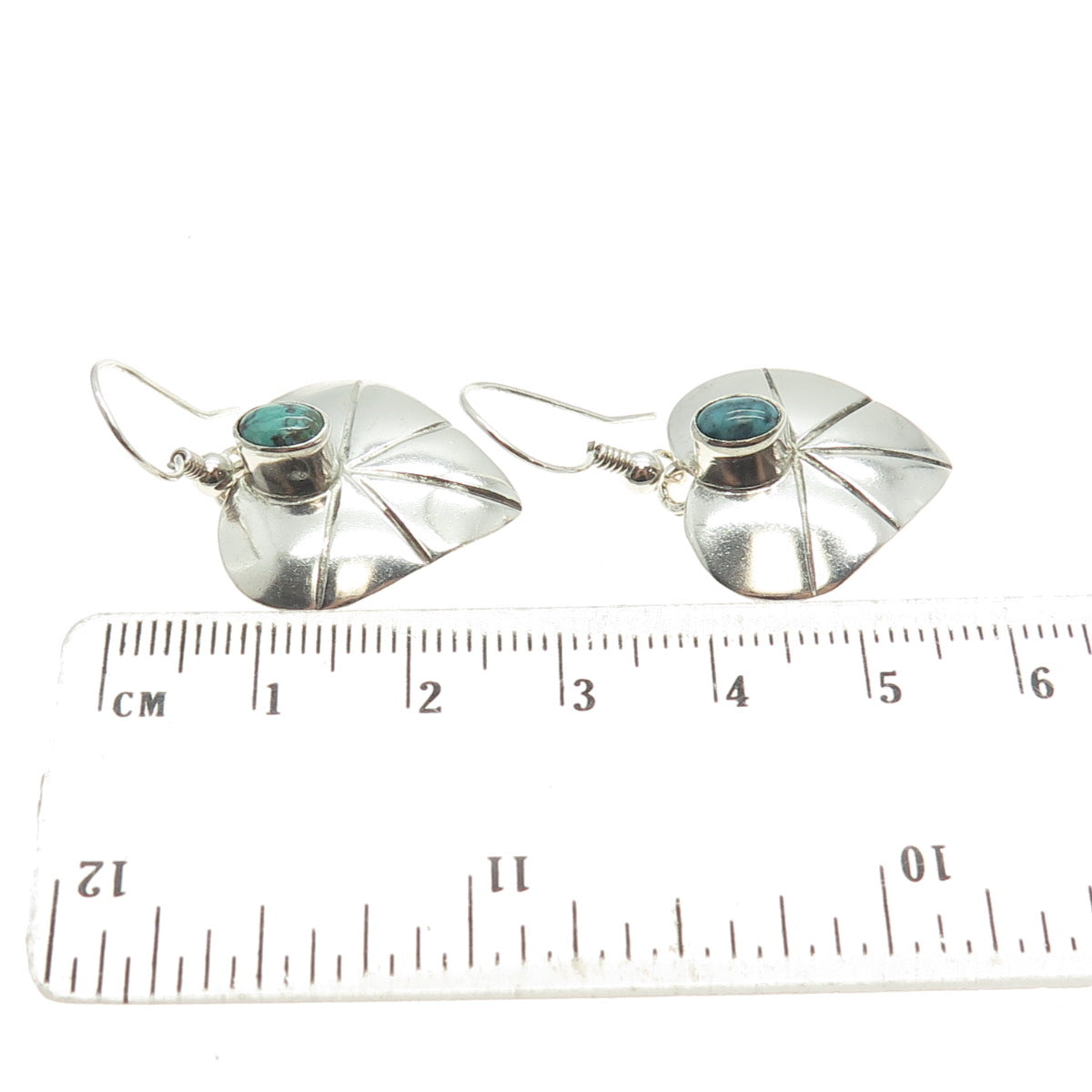 Old Pawn 925 Sterling Silver Vintage Southwestern Turquoise Dangle Earrings