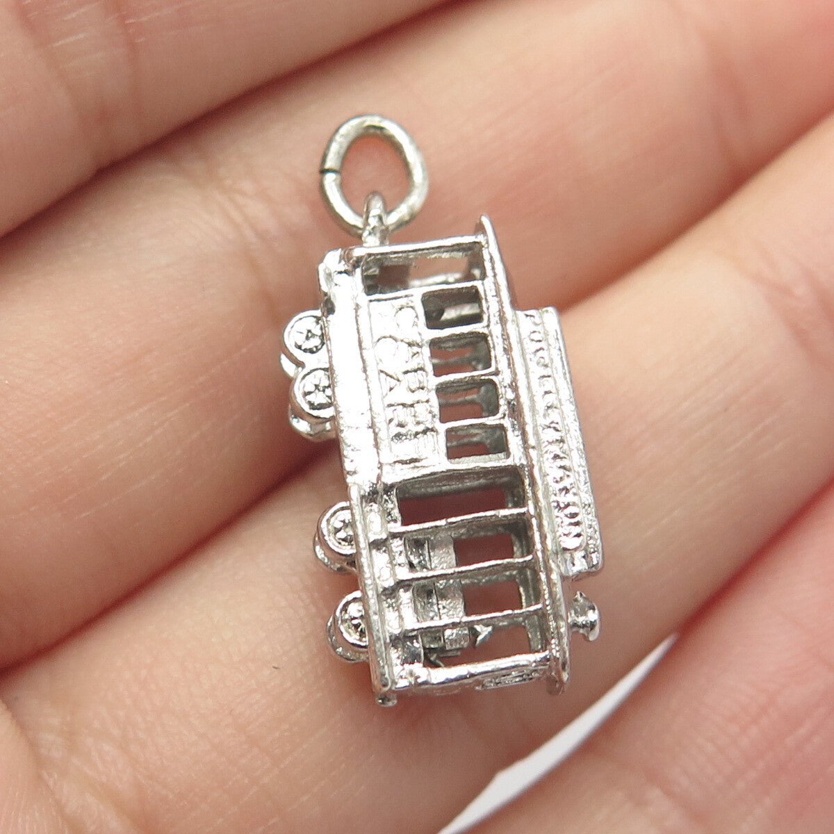 925 Sterling Silver Vintage San Francisco Bus Pendant