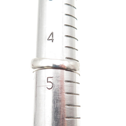 925 Sterling Silver Vintage Real Amethyst Modernist Oxidized Ring Size 4.75