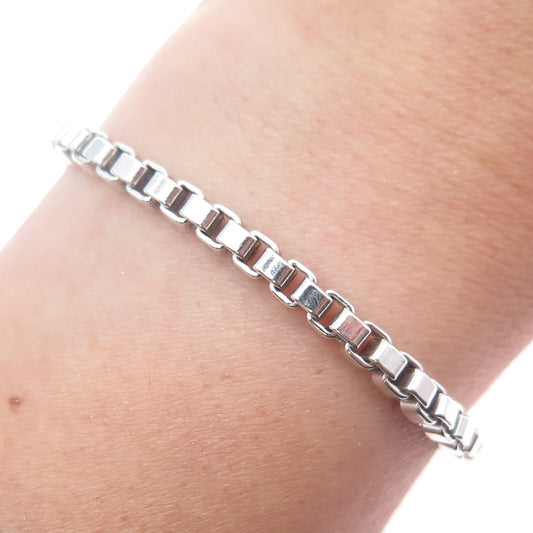 TIFFANY & CO. 925 Sterling Silver Vintage Venetian Link Bracelet 7.25"