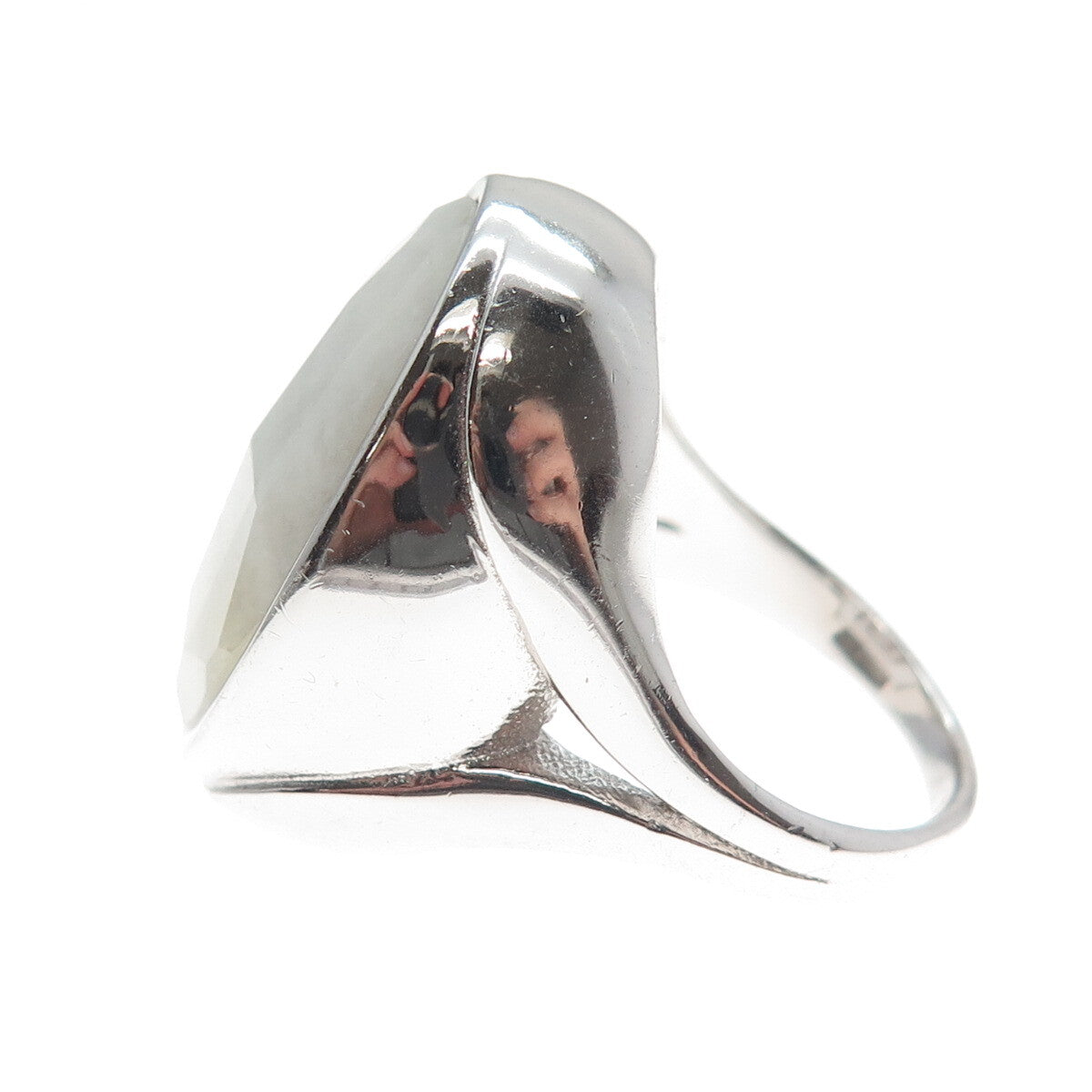 BLQ Basiq Jewelry 925 Sterling Silver Real Moonstone Statement Ring Size 7.75