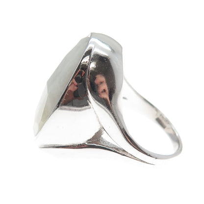 BLQ Basiq Jewelry 925 Sterling Silver Real Moonstone Statement Ring Size 7.75