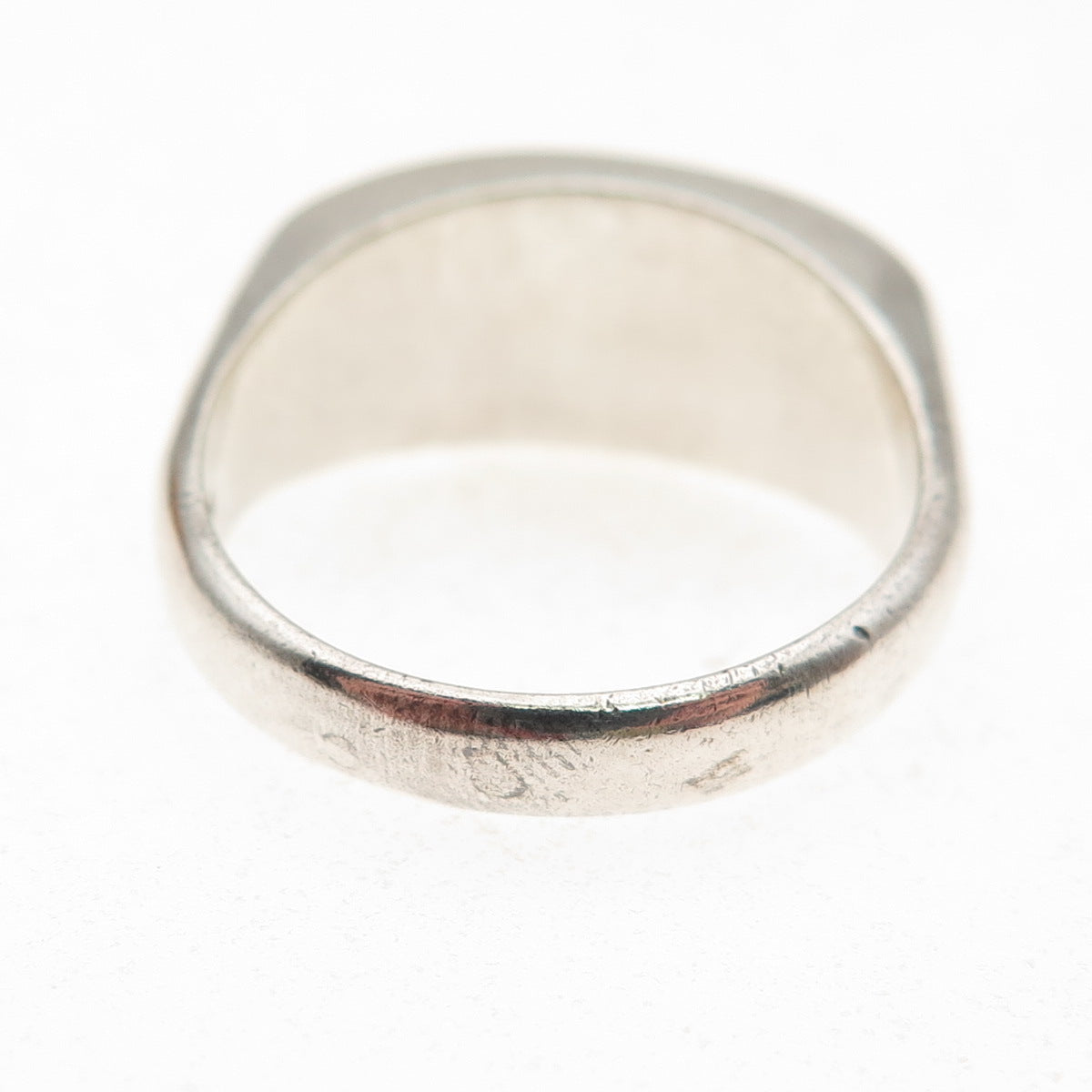 E. Pearl 925 Sterling Silver Vintage Real MOP Modernist Ring Size 9.75