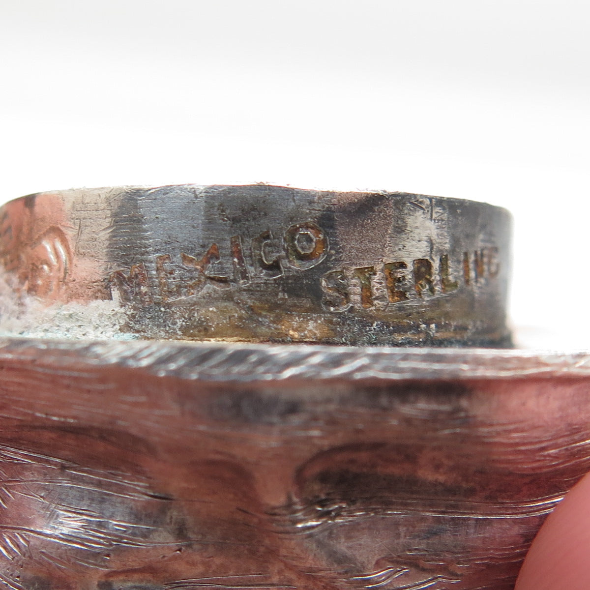 925 Sterling Silver Vintage Mexico 3D Walnut Box Pendant