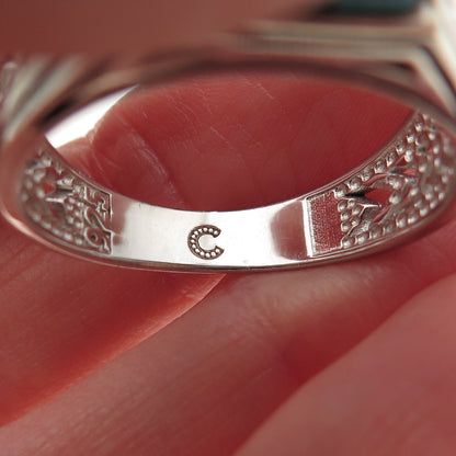 Chimoda 925 Sterling Silver Real Turquoise Arrow Ring Size 13
