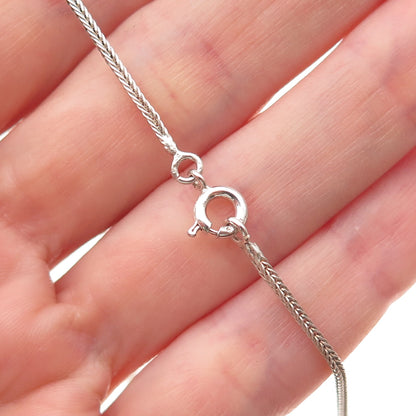925 Sterling Silver Vintage Modernist X Oxidized Spiga Chain Necklace 16"