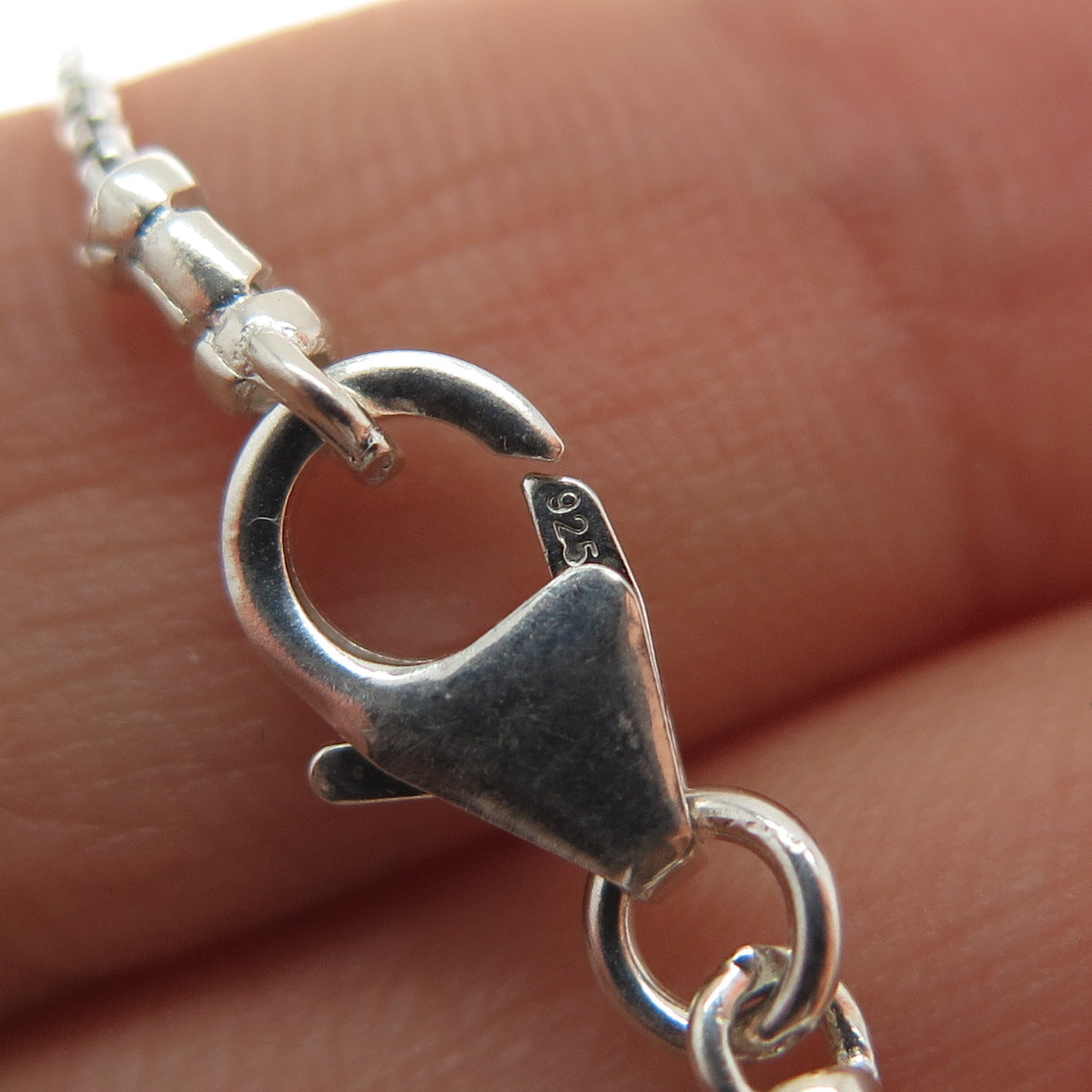 HAGIT GORALI Sterling Vintage Israel Real Pearl Modernist Box Chain Necklace 28"