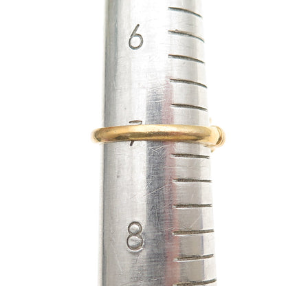 925 Sterling Silver Gold Plated Purple & White C Z Ring Size 7