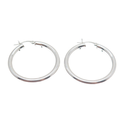 925 Sterling Silver Tube Hoop Earrings