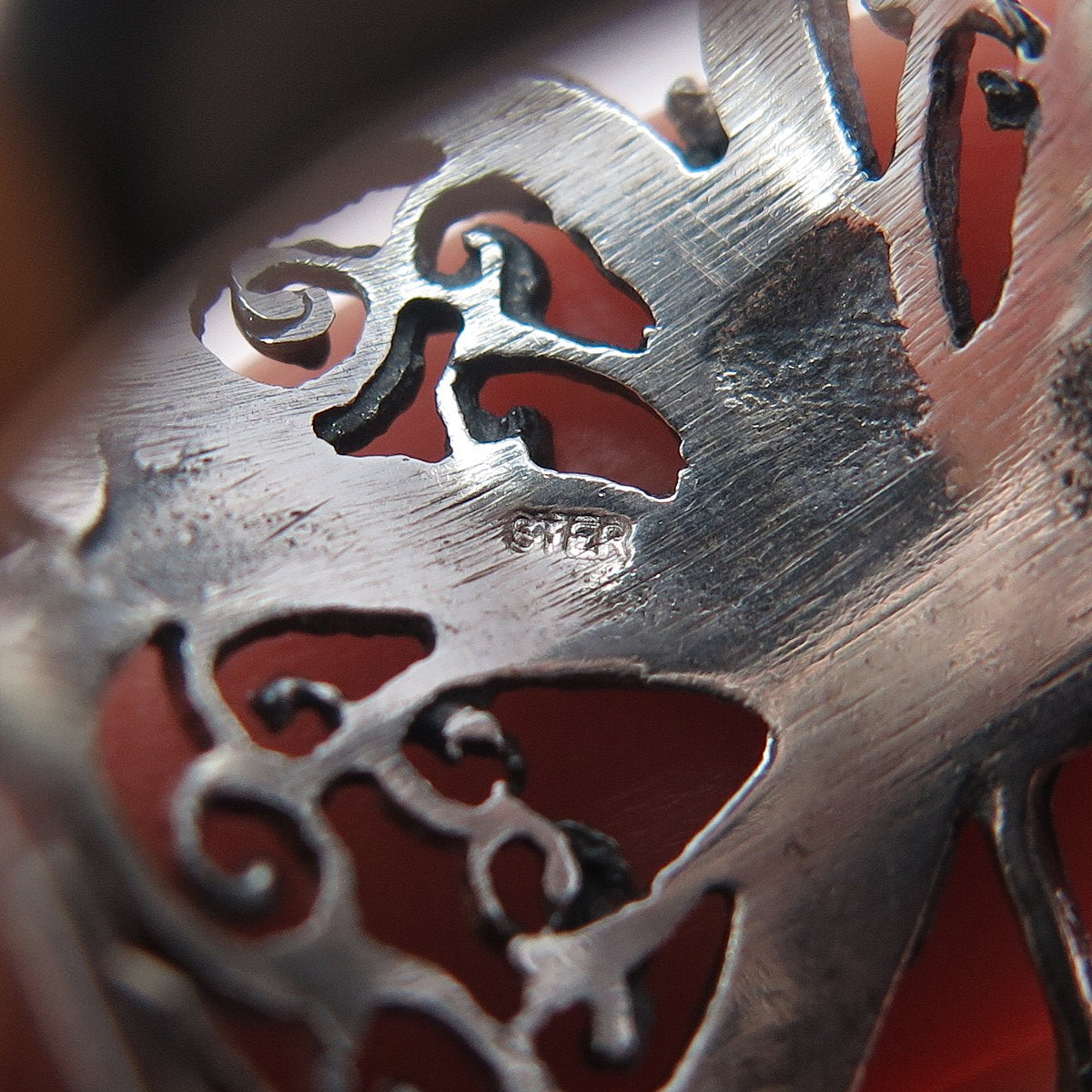 925 Sterling Silver Vintage Butterfly Filigree Oxidized Ring Size 6.5