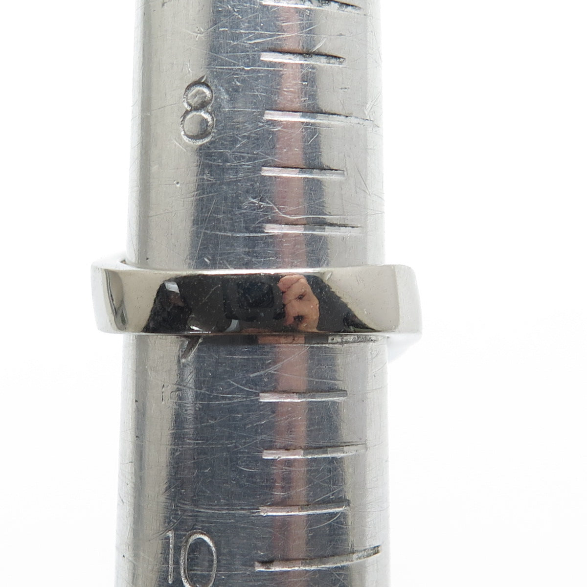 925 Sterling Silver Peach-Color C Z Modernist Statement Ring Size 9