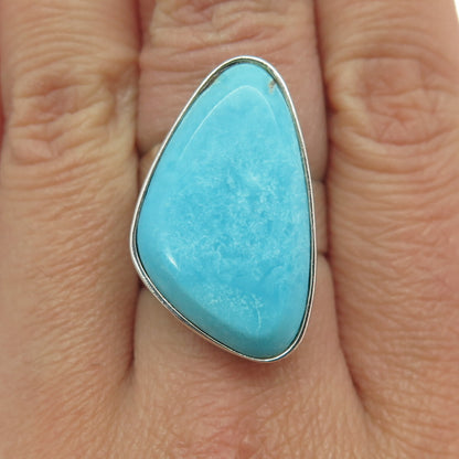 JAY KING DESERT ROSE 925 Sterling Silver Vintage Turquoise Gem Ring Size 8
