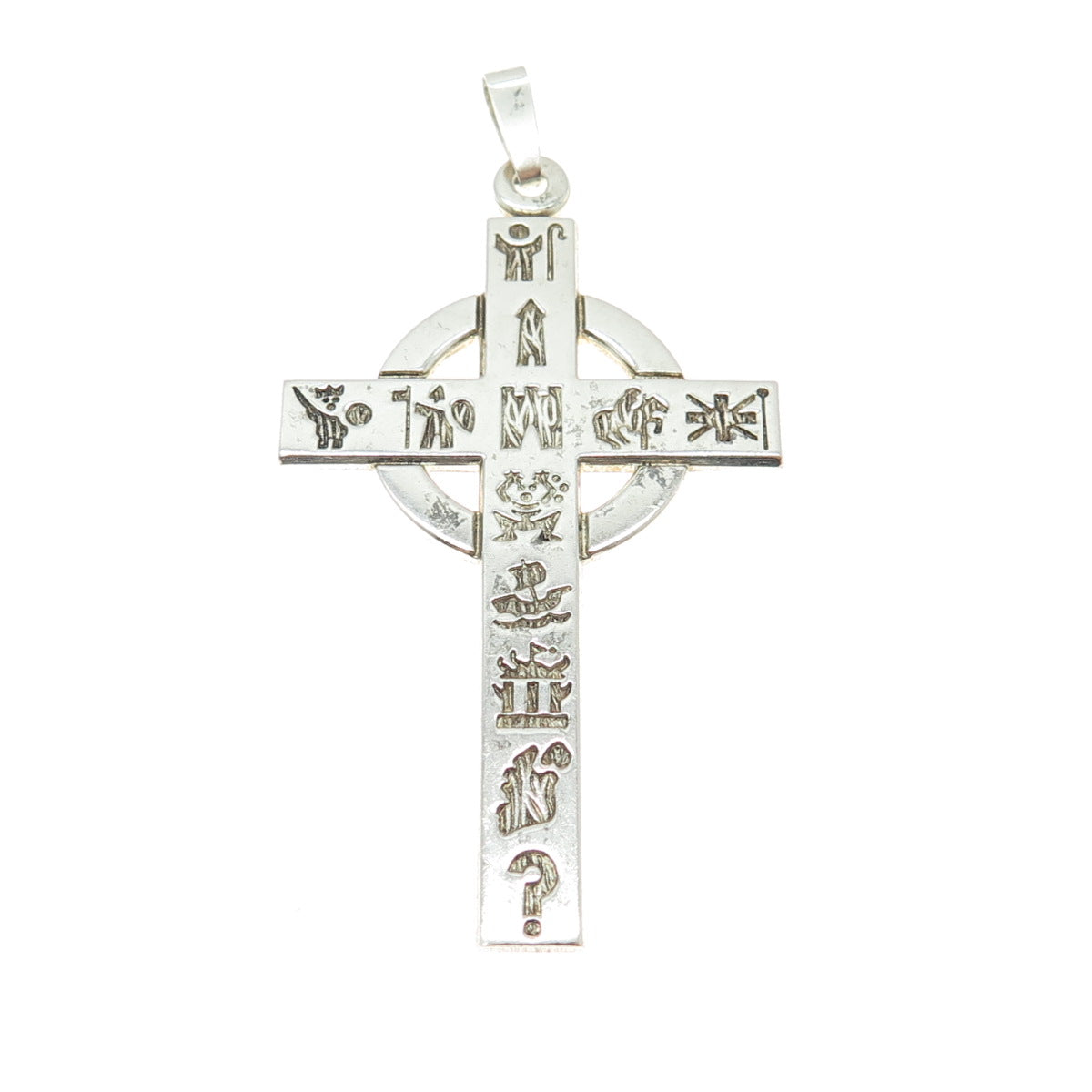 SOLVAR 925 Sterling Silver Vintage Dublin Viking Cross Pendant