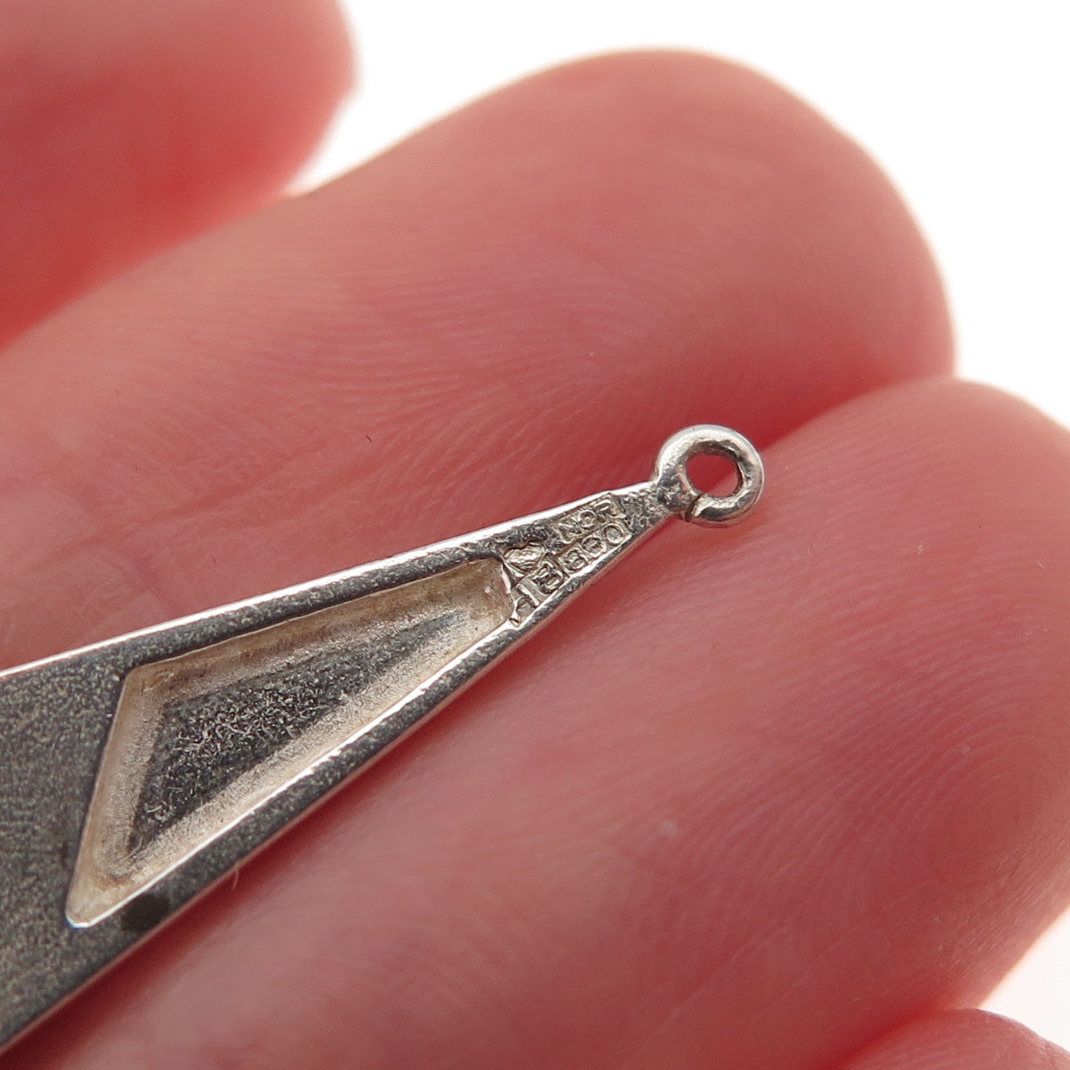 830 Silver Vintage 1985 NOR Finland Modernist Oxidized Centerpiece Pendant