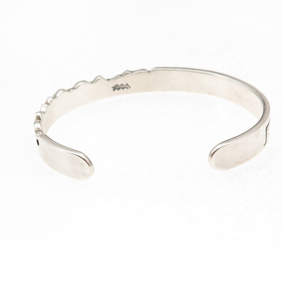 Phil Pvo Kewa Old Pawn Sterling Silver 2-Tone Vintage Storyteller Bracelet 6.5"