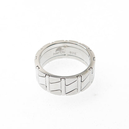 NEOS 925 Sterling Silver Textured Zig Zag Band Ring Size 7.75
